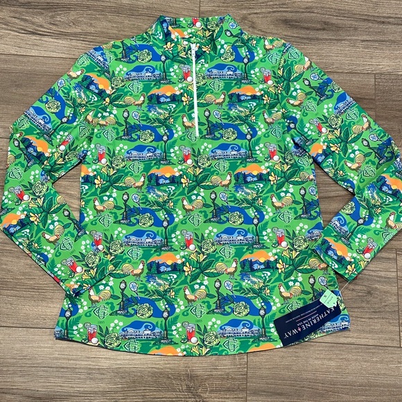 NWT! Katherine Way Multicolored Ana Marie Pullover Golf Top Small - Picture 1 of 5
